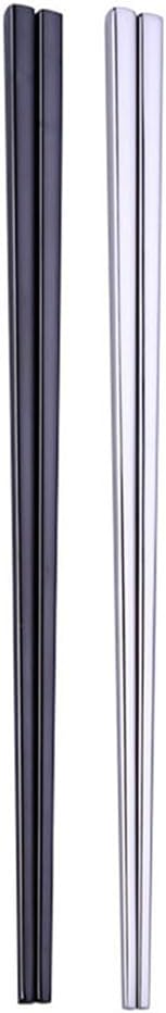 Stainless Steel Chopsticks,Reusable ,Dishwasher Safe , Easy to Use（2 PCS,silver&black）