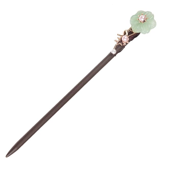 Wooden Hair Pins 7.08" Chinese Hair Sticks For Long Hair Buns (D)