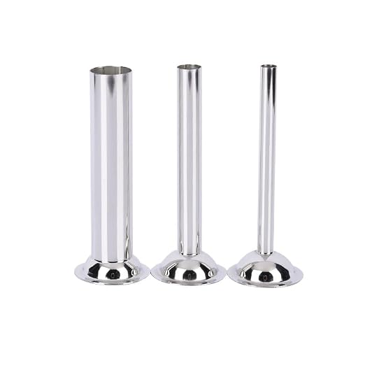 3-Piece Sausage Stuffer Tubes Set for #5 Stuffer | Durable Stainless Steel Sausage & Meat Stuffer Funnels,Interchangeable Tubes for Home Kitchen Sausage Making