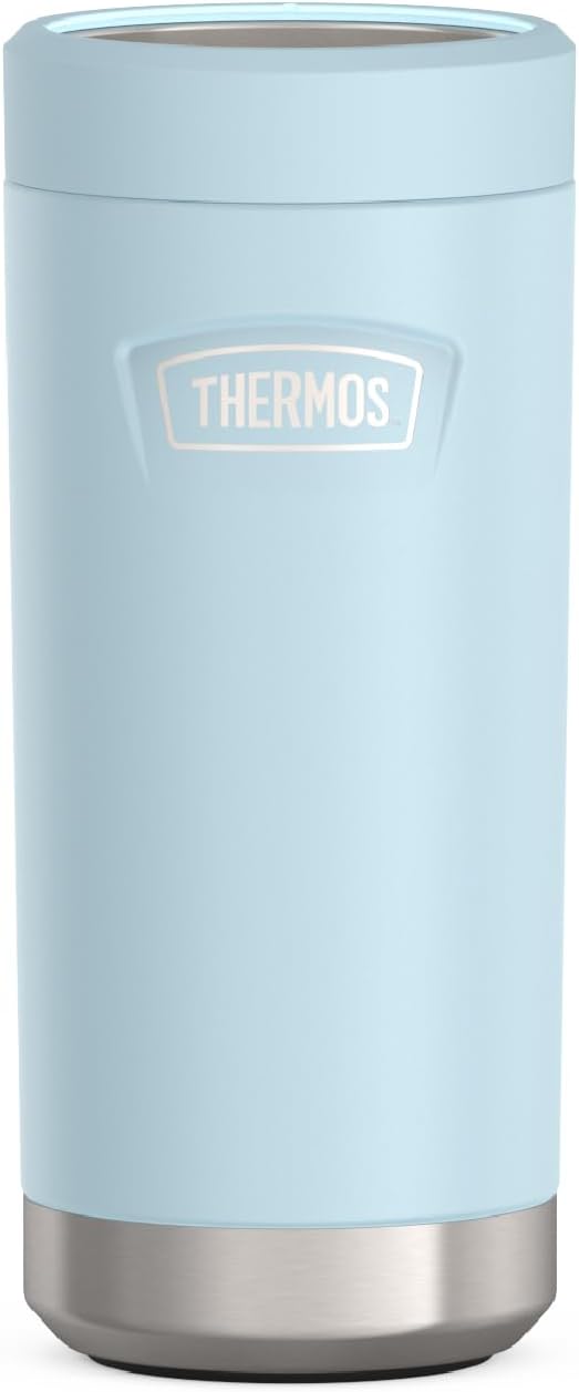 THERMOS ICON SERIES, Slim Beverage Can Insulator - 12 Ounce, Glacier - Vacuum Insulated Stainless Steel