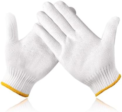 Unisex white cotton polyester knittedsafety gloves,suitable for gardening,warehouse,cooking work-12/36/240 pairs