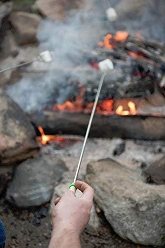 MalloMe Smores Sticks for Fire Pit - Accessories for Campfire Marshmallow Roasting Sticks Smores Kit Outdoor - Smore Skewers Hot Dog Fork For Outside, Camping Essentials Bonfire Gear Long 32" 10 Pack