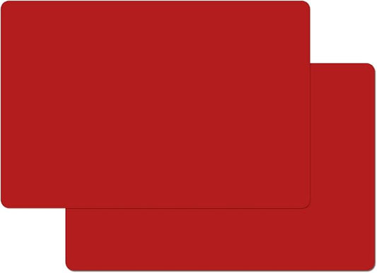 2 PCS Silicone Mats for Kitchen Counter, 23.6" by 15.7" Multipurpose Mat,Heat Resistant Nonskid Table Mat for Air Fryer to Site on, Countertop Protector (red)