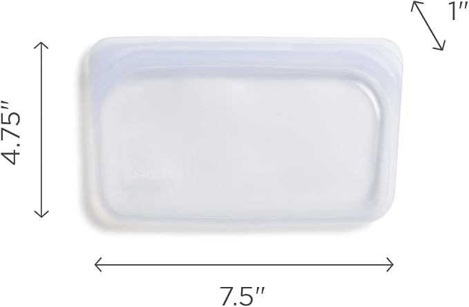 Stasher Premium Reusable Silicone Food Storage Bag, Snack, Aqua, 12 oz | Food-Safe Silicone, BPA-Free, Leak-Free, Eco-Friendly, Freezer, Microwave, Dishwasher, Oven Safe, Meal Prep, Snack Bags