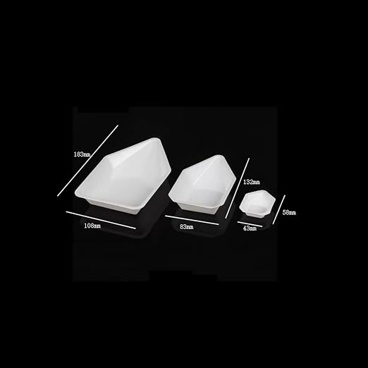 15 Pieces Weigh Boats Boat-Shaped Pour Boats Weighing Boats 10ml 70ml 150ml Plastic Scale Trays Plastic Weigh Dishes Lab Dish Container Lab Weighing Dishes for Weighing Mixing(White, 3 Size)