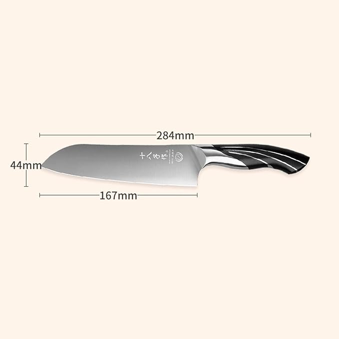 SHI BA ZI ZUO 6.5-inch Santoku knife Professional Chef's knife, kitchen knife stainless steel with cast steel handle