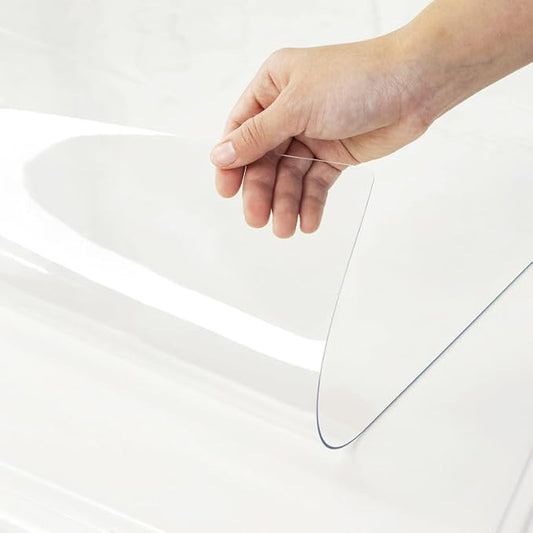 Warmstar Clear Table Cover Protector 54 x 54 Inch,1.5mm Thick Plastic Table Cover Rectangle,PVC Clear Table Protector,Desk Protector Mat for Kitchen, Dresser, Writing Desk，Dining Room Table