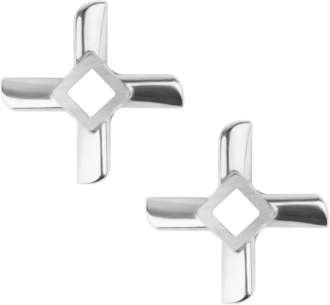 Meat Grinder Blade #8 - 2 Pcs Replacement Blades for Electric Grinder - Stainless Steel Parts and Accessories for Grinding