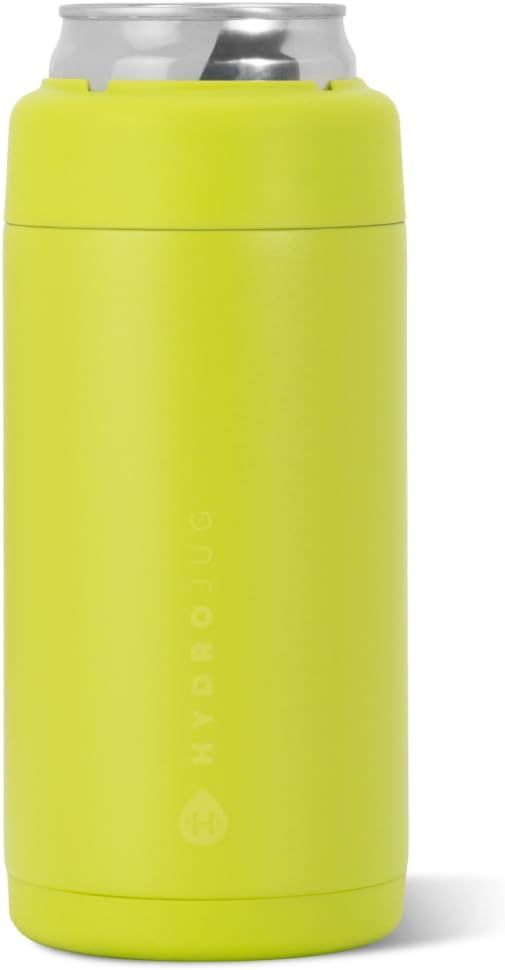 HydroJug Slim Can Cooler 12 oz, Stainless Steel Can Holder, Lemon Lime