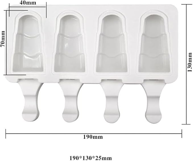 1 Pack Cute Step Shape Popsicle Molds Silicone Ice Pop Molds 4 Cavities Popsicle Molds for Kids Adults Ice Cream Mold Cakesicles Mould DIY Popsicle Maker Homemade Popsicle Silicone Molds P