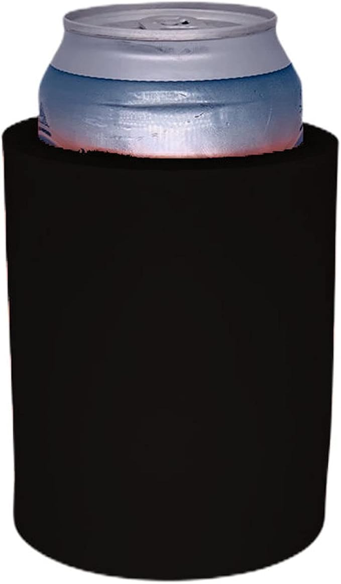 Blank Thick Foam Old School Can Cooler (12 Pack, Black)