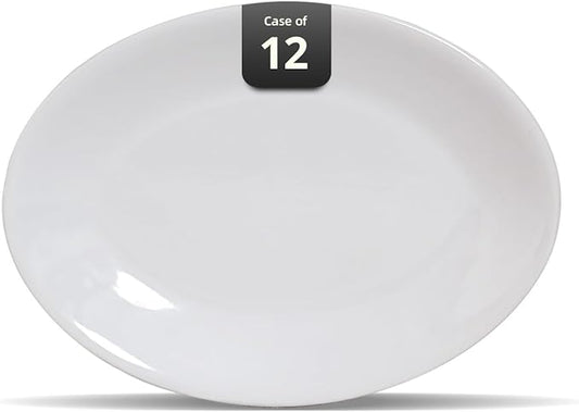 Stoneware Coupe Commercial Grade Dinnerware, Bright White, Oval Platter 13.5" x 10", Case of 12