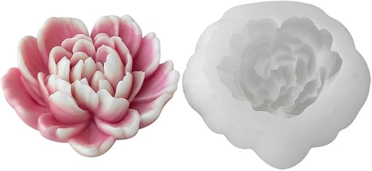 Love Heart Flower Candle Mold for Candle Making Cute 3D Molds for Candles Non-Stick Mould Chocolate Candies Dessert Flower Molds Silicone for Crafts Resin Soap Aroma Candles Mold Home Decoration