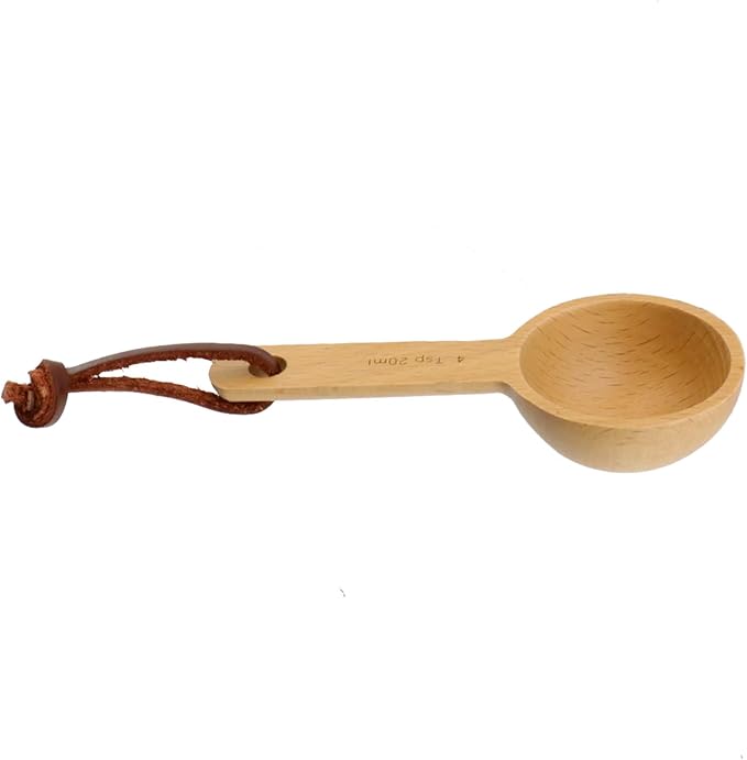 1pcs 20ml Wood Measuring Spoon and Scoop Wooden Tablespoon 20ml Measuring Scoop 4 TSP Retro Coffee Spoons for Dry Ingredients Ground Tea Spice (Wood Color, 4TSP)