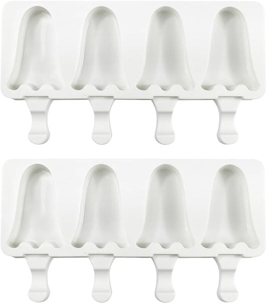 Silicone Popsicle Mold - Soft & Smooth DIY Ice Cream Maker (2 Pcs White)