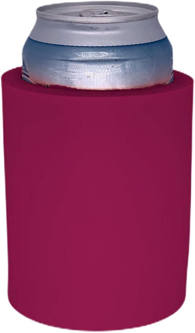 Blank Thick Foam Old School Can Cooler (4 Pack, Fuchsia)