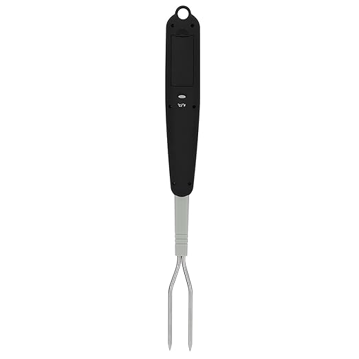 Digital Meat Thermometer Fork, Fast Read Grill Thermometer with LED Display and Stainless Steel Probes for Steak Chicken Pork Turkey Hot Grilled Food for Men Him Dad