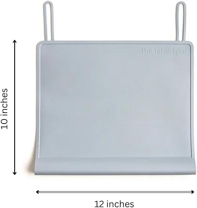Silicone Placemats for Toddlers with Patented Edge Bumper | Kids Placemats Non Slip Travel Ready | Baby Placemat BPA Free for Restaurant Dining Table | Slate Grey