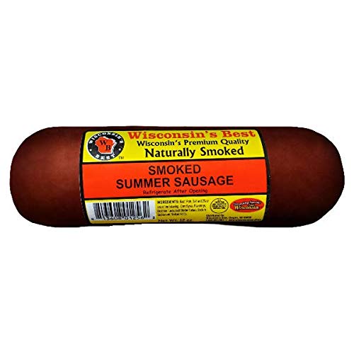 Wisconsin’s Best Summer Sausage Gift Box – Naturally Smoked Sausage 3 Flavor Assortment (Original, Jalapeño Cheddar & Garlic) – Made in Wisconsin – Charcuterie Board Gift Set – 12 oz Each