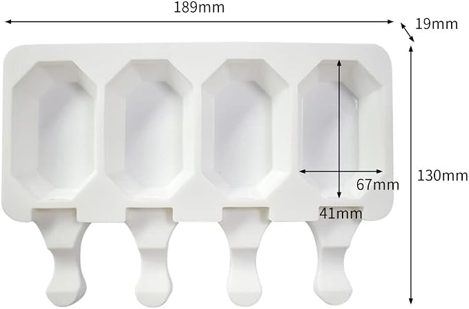 Surakey Popsicle Silicone Mold Ice Cream Silicone Mold Soft and Smooth Mould for DIY Homemade Ice-Lolly Ice Cream Ice Candy Cake Pop Maker Mold Non-Stick & Easy Release, Type 5