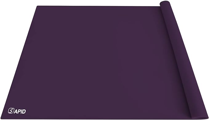 Extra Large Silicone Mat Kitchen Counter Heat Resistant Table Mat 36" x 24" | Place Mats, Countertop Protector, Thick Placemats Washable Silicone Mats for Kitchen Counter Dining Table Mat, Purple, Sapid