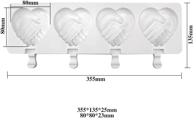 Surakey Ice Cream Silicone Mold Popsicle Silicone Mold Soft and Smooth Mould for DIY Homemade Ice-Lolly Ice Cream Ice Candy Cake Pop Maker Mold Non-Stick & Easy Release, Type 15