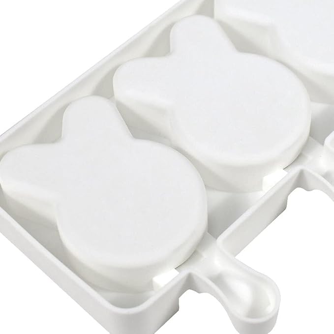 1 Pack Cute Rabbit Shape Popsicle Molds Silicone Ice Pop Molds 4 Cavities Popsicle Molds for Kids Adults Ice Cream Mold Cakesicles Mould DIY Popsicle Maker Homemade Popsicle Silicone Molds W