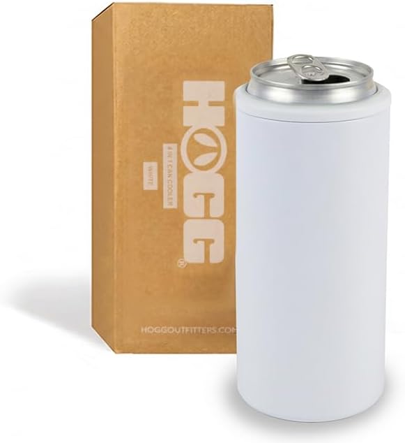 4 in 1 Universal Can Cooler - White, Can Holder Insulated, Beer Bottle Cooler, Universal Holder for All Drink Sizes, Stainless Steel Insulated Tumbler, Tailgating Accessories