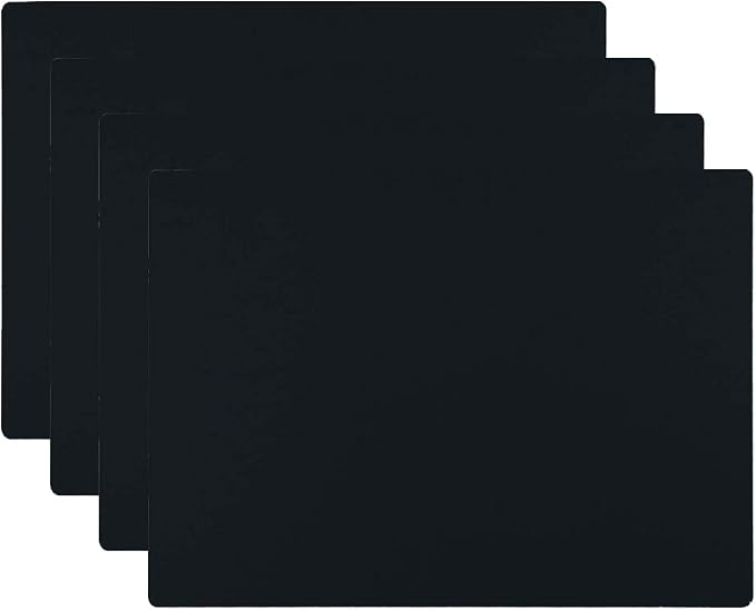 HomeDo Waterproof Silicone Placemats, Non-Stick Baking Mat, Non-Slip Dining Table Mat, Heat Resistant Insulation Countertop Protector Pads (Black, 11.81"x15.75"-4pack)