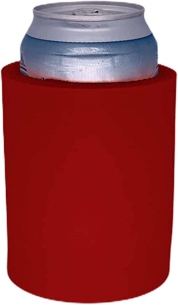 Blank Thick Foam Old School Can Cooler (4 Pack, Red)