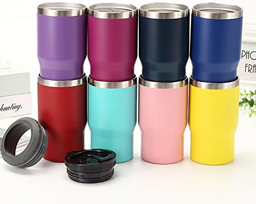 14oz Can Insulator, Two-Way Lids Double Wall Stainless Steel Insulated Can Cooler, Beer Bottle holder (Yellow)