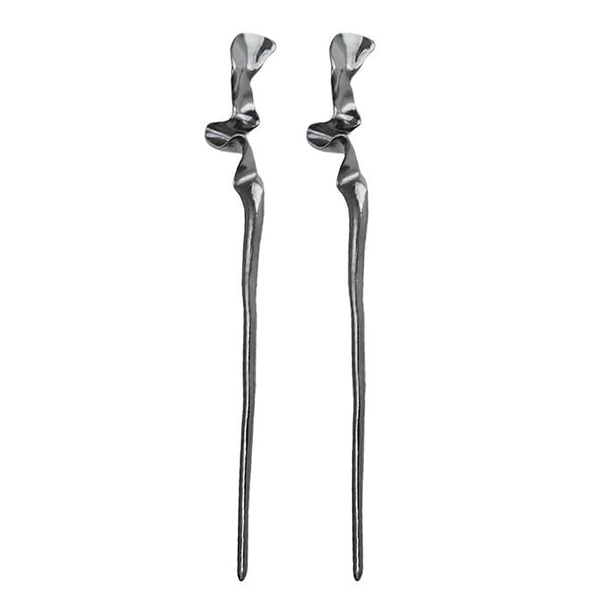 Lurrose Metal Hair Sticks for Women 2Pcs Chinese Hairpins Vintage Hair Jewelry Accessories for Buns and Styling 6.69In Durable Chopsticks with Geometric Design