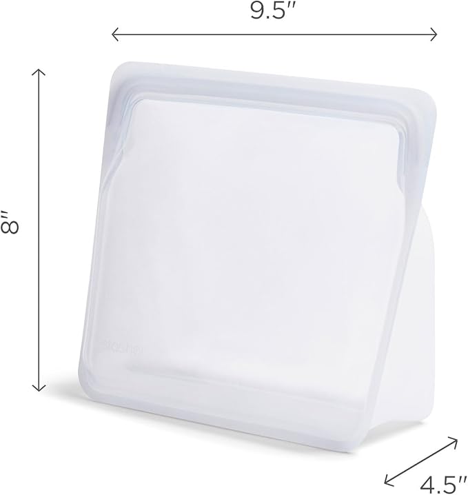 Stasher Premium Reusable Silicone Stand-Up Mega Bag, Aqua, 104 oz | Food-Safe Silicone, Eco-Friendly, Reusable Freezer Bags, Microwave, Dishwasher, Pantry, Meal Prep, Travel Bag, Bulk Storage