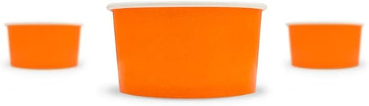 UNIQ 1000-Count 4 oz Paper Ice Cream Cups Orange Color | Perfect for Halloween, Holidays & Parties | Small Disposable Food & Dessert Bowls | Frozen Dessert Supplies