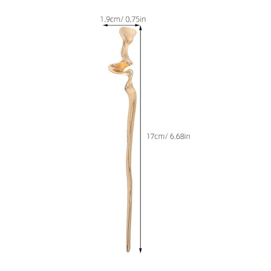 2pcs Chinese Hair Sticks: Gold Hair Chopsticks - Geometric Metal Pins for Women Bun Maker Chignon Maker Accessories
