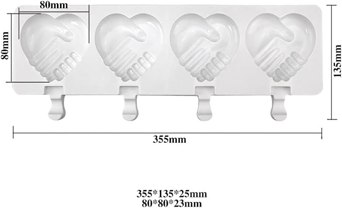 1 Pack Cute Heart Shape Popsicle Molds Silicone Ice Pop Molds 3 Cavities Popsicle Molds for Kids Adults Ice Cream Mold Cakesicles Mould DIY Popsicle Maker Homemade Popsicle Silicone Molds Q