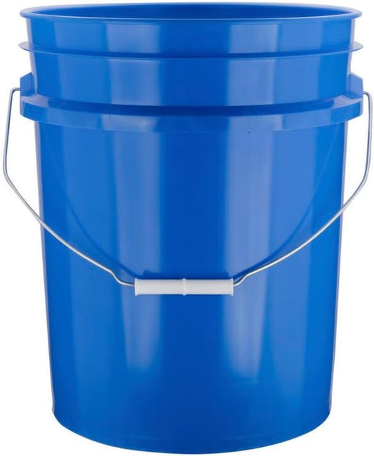 House Naturals 5 Gallon Premium HPDE Plastic Bucket - Made in USA Food Grade Storage Container, BPA Free All Purpose Pail (3, Blue)