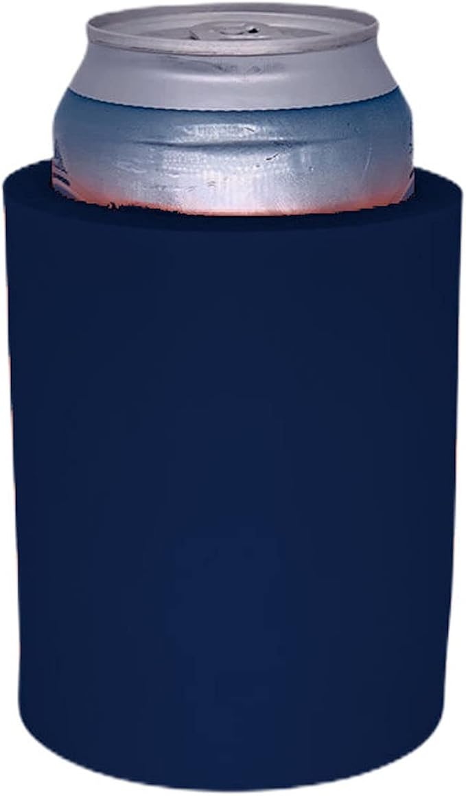 Blank Thick Foam Old School Can Cooler (12 Pack, Navy Blue)
