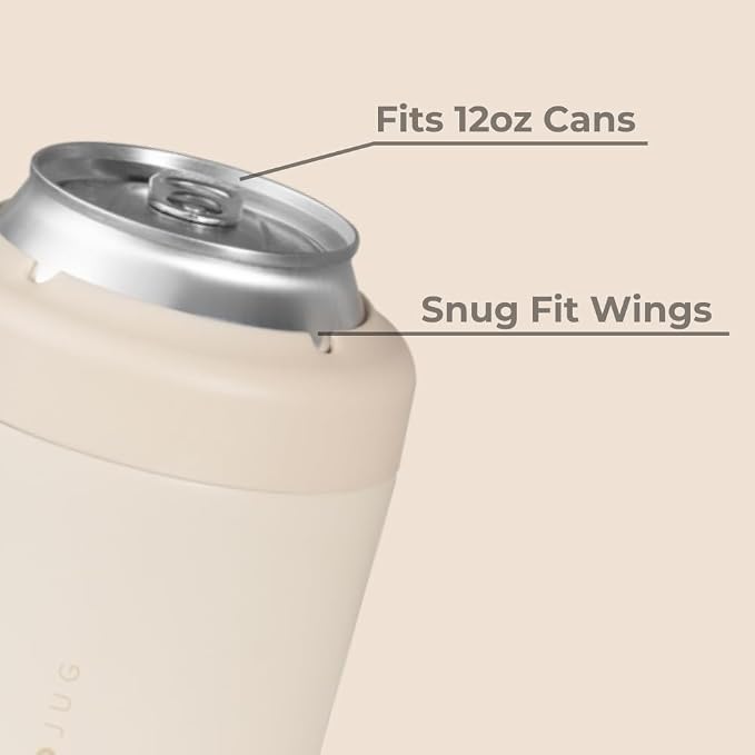 HydroJug Can Cooler 12 oz, Stainless Steel Can Holder, Cream