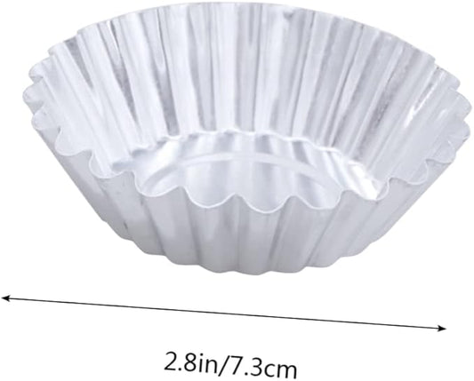 GLEAVI 30pcs Aluminum Alloy Egg Tart Molds Tart Tins for Baking Reusable Tartlet Pans Non Stick Coating