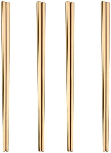 9 Inches Stainless Steel Chopsticks, Reusable Japanese Chinese Chop Sticks for Noodles,Ramen，Sushi,Sashimi, Rice and Asian Special(4 Pairs)