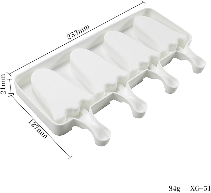 Popsicles Molds, Cake Pop Mold 4 Cavities Ice Pop Cakesicle Molds Silicone Ice Cream Mold, Silicone Popsicle Molds, Ice Pop Mold, Silicone Popsicles Molds for Kids, Reusable Popsicle Maker