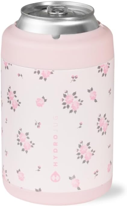 HydroJug Can Cooler 12 oz, Stainless Steel Can Holder, Wildrose