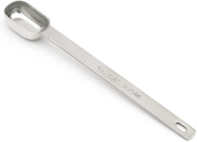 1PCS 3/4tsp (1/4tbsp, 3.75ml) Single Measuring Spoon, Stainless Steel Long Handle Individual Teaspoons Only