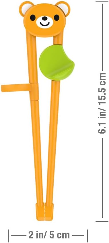 PandaEar 3 Pairs Animal Toddler Training Chopsticks for Kids, Reusable Beginners Learning Chopsticks with Silicone Finger Guide, Frog, Bear & Panda Helpers for Boys and Girls Ages 2-8