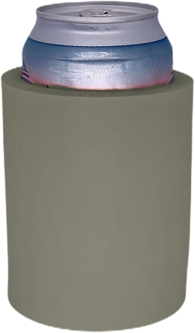 Blank Thick Foam Old School Can Cooler (4 Pack, Gray)