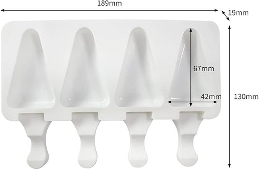 Popsicles Molds, Cake Pop Mold 4 Cavities Ice Pop Cakesicle Molds Silicone Ice Cream Mold, Silicone Popsicle Molds, Ice Pop Mold, Silicone Popsicles Molds for Kids, Reusable Popsicle Maker