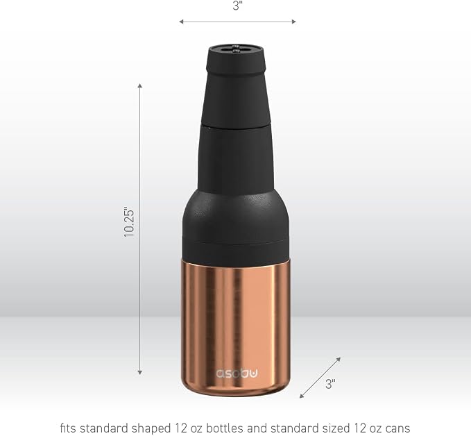 Asobu Frosty Beer Holder 2 Go Vacuum Insulated Double Walled Stainless Steel Beer Can and Bottle Cooler with Beer Opener, Bpa Free, Fits Standard 12oz Bottles & Cans, Gift for Beer Lovers