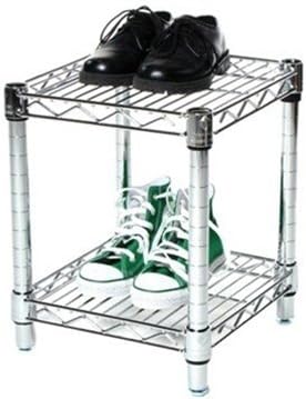 Shelving Inc. 14" d x 14" w Chrome Wire Shelving with 2 Tier Shelves, Weight Capacity 800lbs Per Shelf