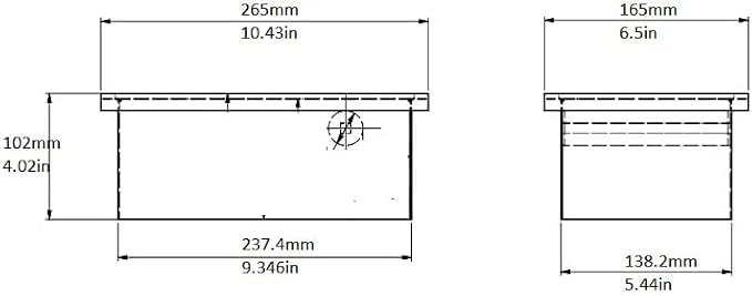 Rattleware Stainless Steel Open Bottom Knock Box Chute with Rubber Bar, 9in
